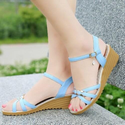 2020 New Sandals Wedge Casual Soft Bottom Non-slip Pregnant Mouth Beach Female Sandals womens shoes
