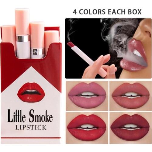 4Pcs/Set Lip Gloss Balm Waterproof Elegant Non-fade Korean Lipstick Long Lasting Matte Lipsticks Lipgloss Makeup Tools