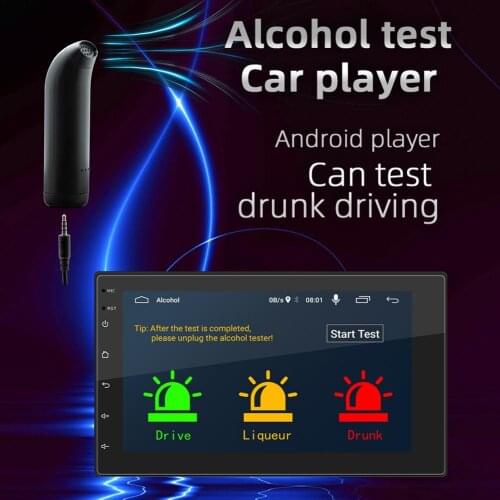 7 Inch 2 Din Car Multimedia MP3 Player FM Radio And Alcohol Tester Cars Stereo Bluetooth WIFI Dash Cam Camera For Iphone Android
