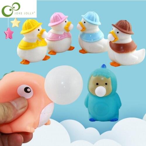 Decompression Artifact Spit Bubble Duck Dinosaur Vent Ball Pinch Music Squeeze Funny Decompression Vent Toy WYW