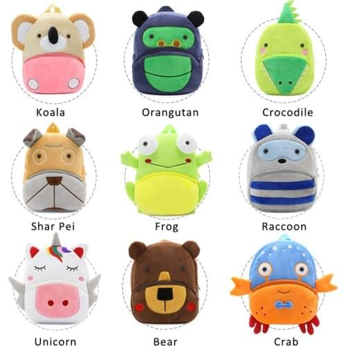 Children Anime School Bags 3D Cartoon Print Unicorn Plush Kids Panda Backpack Kindergarten Boys and Girls Mini Backpack Book Bag