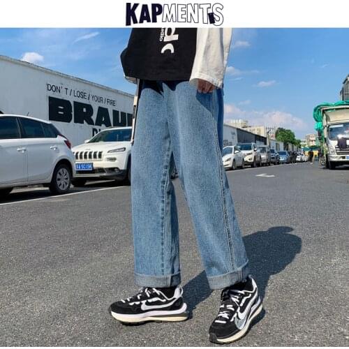 KAPMENTS Men Free-belt Hip Hop Fashion Harem Jeans 2021 Spring Mens Korean Streetwear Casual Cargo Pants Harajuku Denim Joggers