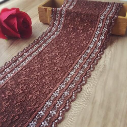15cm wide dark coffee brown stretch embroidery lace accessories clothing skirt decoration