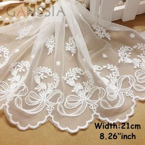 1Yard/lot Width:21cm Elegant flower bow design DIY handmade mesh lace, Garment lace trims trimmings Sewing accessories(ss-354)