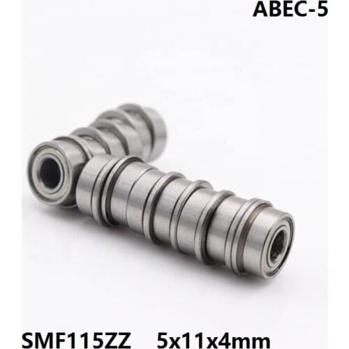 20pcs/lot ABEC-5 SMF115ZZ SMF115 ZZ Stainless Steel flange bearing 5x11x4 mm Shielded deep groove Ball Bearings Flanged 5*11*4mm