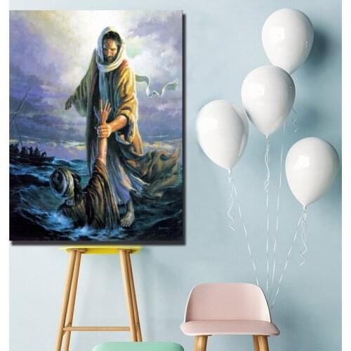 All Souls Day Jesus Peter Walking On Water Canvas Prints Picture Modular Paintings For Living Room Poster On The Wall Home Decor