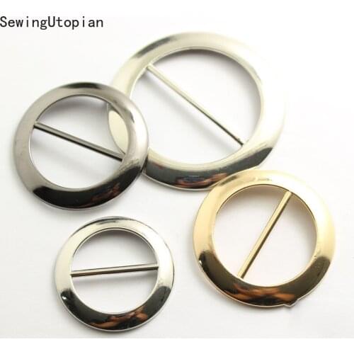 2PCS 2.5-5CM Round Button Metal Belt Buckle Adjust Pin Buckles DIY Women Coat Sewing Buttons for Bags Clothing Decor Accessories
