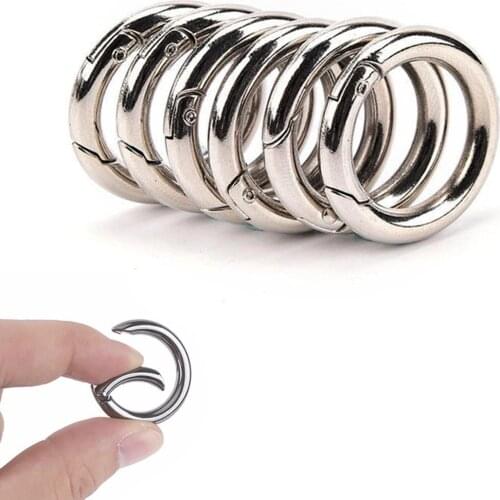 6pcs Round Circle Carabiner Camping Spring Snap Clip Climbing Linked Bags Chain Cup Outdoor Water Hook Tool Key