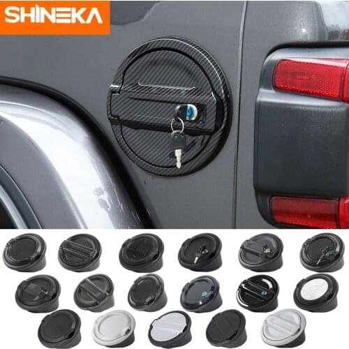 SHINEKA Fuel Tank Cap For Jeep Wrangler JL Car Oil Fuel Tank Cap With Key Lock Trim Cover Accessories For Jeep Wrangler JL 2018