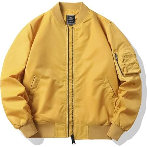 Solid Color Bomber Jacket Men Fashion Hip Hop Streetwear Flight Pilot Ma-1 jaqueta 2021 Brand Autumn Jackets Windvreakers 4XL