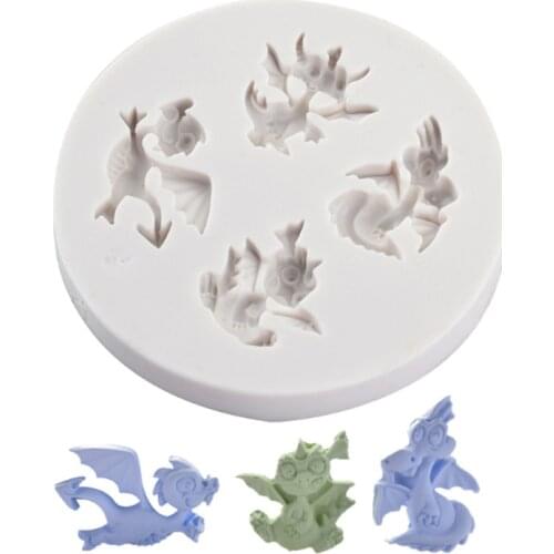 Small Dinosaur Flying Dragons Mold Fondant Cake Decor Tools Silicone Mold Sugarcrafts Chocolate Baking Tools Cakes Gumpaste Form