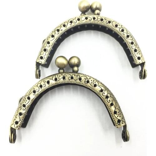 Mini Bronze Tone Metal Frame Pattern Kiss Clasp Arch DIY Casual Coin Purse Bag Wallet Lock Buckle Handbag Clutch Handle 6.5cm