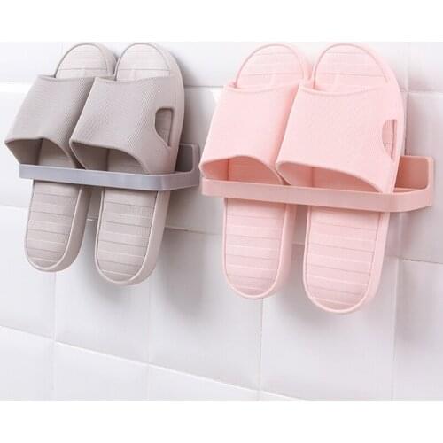 Multifunctional Suction Cup Folding Shoe Rack Durable Wall Hanging Slippers High Heels Home Storage Rack save Space 22.5*6*4.5cm
