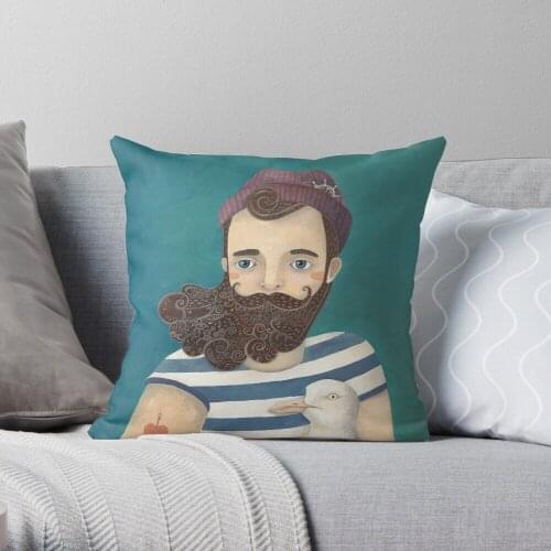 A Sailor Throw Pillow Cushion Cover Polyester throw pillows case on sofa home living room car seat decor 45x45cm