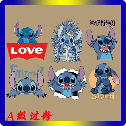 Cartoons Lilo & Stitch girl boy Ironing the patch on the clothes DIY T-shirt washable Thermal transfer decals Clothes stickers