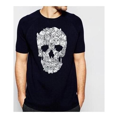 JBH Cat Skeleton T Shirt Best Funny Desgin Cats Skull T Shirt for Men 2020 Short Sleeve Tee Male Tops Animal Fitness Streetwear