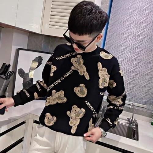Crewneck Wei Yi Mens Trend Fall/Winter 2020 New Youth Tide Brand Couple Bear Plus Velvet Jacket
