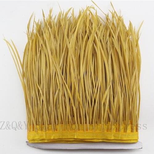 Natural goose feather 10-15CM (4-6 inches) dyed khaki to do 2-10 yards single torn cloth edge DIY craft jewelry feather
