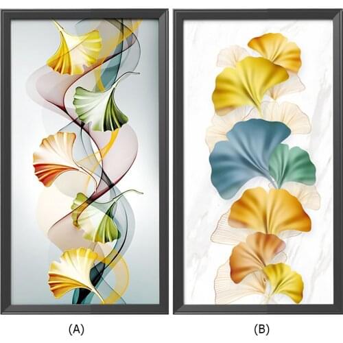 Still Life Series Cross Stitch Embroidery Kits DIY Ginkgo Leaf 11CT Printed Embroidery Needlework Art Home Decoration 35x70cm