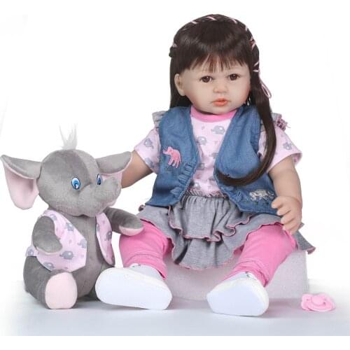 NPK DOLL22" 58cm reborn toddler silicone vinyl baby dolls bebe reborn bonecas nice clothing plush doll gift