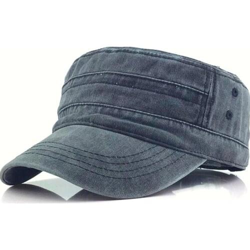 Solid Casual Mens Army Cap Military Adjustable Flat Cap Classical Style Sunscreen Sun Hat Casual Hat
