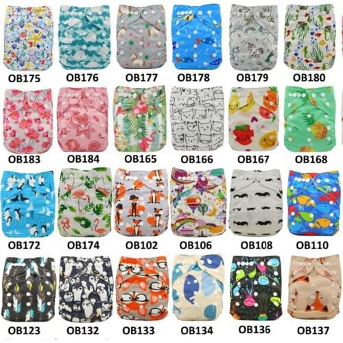 Ohbabyka Cloth Diapers Baby Nappies Adjustable Pocket Diaper Cover Couche Lavable Reusable Diaper Nappies 10pcs/lot