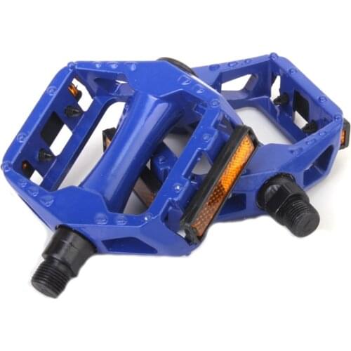 Bright Color MTB Bike Aluminum Alloy Pedal Bicycle Replacement Part With Reflector Pedals - Blue