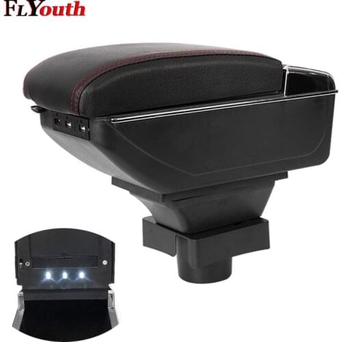 Armrest Box For Citroen C4 2008-2011 USB Charging LED Light Car Arm Rest Rotatable Centre Console Storage Box