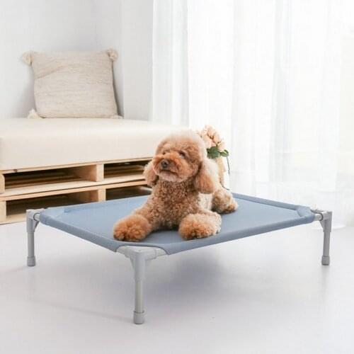 Elevated Dog Bed Summer Cool Kennel Detachable Iron Frame Mesh Pet Houses Washable Cat Cot Portable Puppy Camping Sleep Sofa Mat