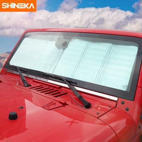 SHINEKA Windshield Sunshade Car Front Window Anti UV Rays Protector Sun Shield Cover Accessories Fit For Jeep Wrangler JK
