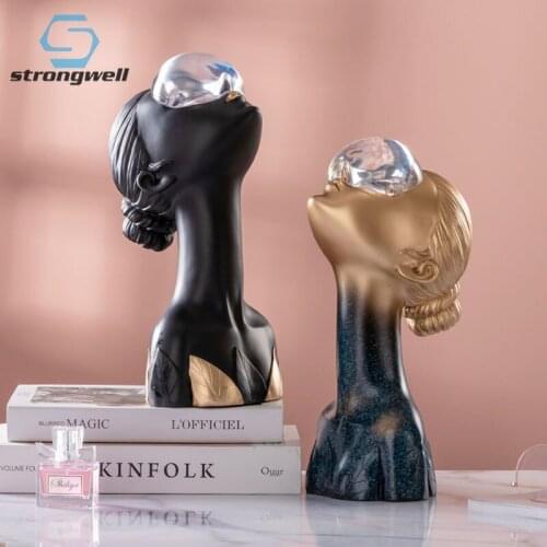 Strongwell New Fashion Beauty Figurines Home Decoration Accessories Creative Meet Love Sculpture Wedding Gift Bedside Decoration