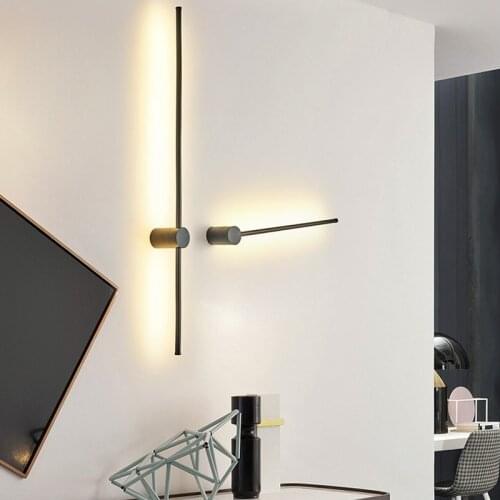 Gold/Black Modern LED Mirror lights Bathroom bedroom headboard wall sconce 0.65M~1.45M Simple living room wall lamp fixtures
