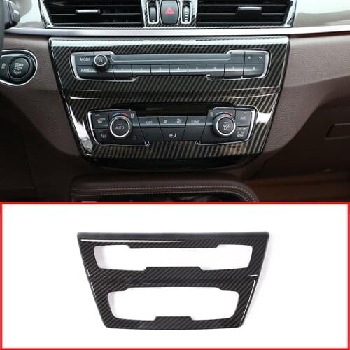 Carbon fiber Style For BMW X1 F48 2016-2019 For BMW X2 F47 2018 ABS Chrome Center AC Outlet Vent Cover Trim Car Accessories