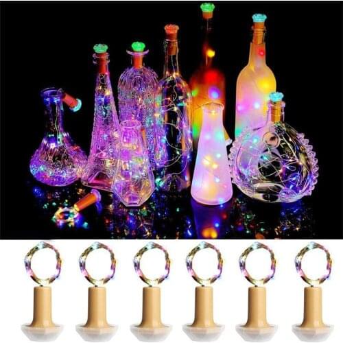 LED Solar Wine Bottle Cork Lights Colorful Fairy Lights Waterproof String Light for Christmas Party Wedding Birthday Decoration