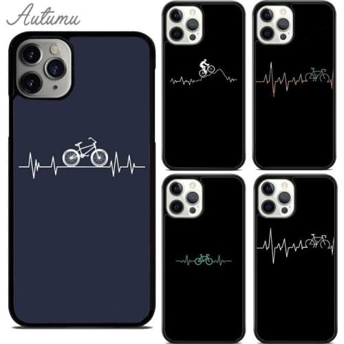 Cycling Heartbeat Bike Phone Case for iPhone 11 12 Pro Max mini X XR XS SE 2020 5 6S 7 8 Plus Samsung Galaxy S9 S10 Cover shell