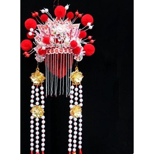 Vintage chinese style wedding bride hats studio photography supplies Chinese Peking Opera Headgear drama Costume Accessories