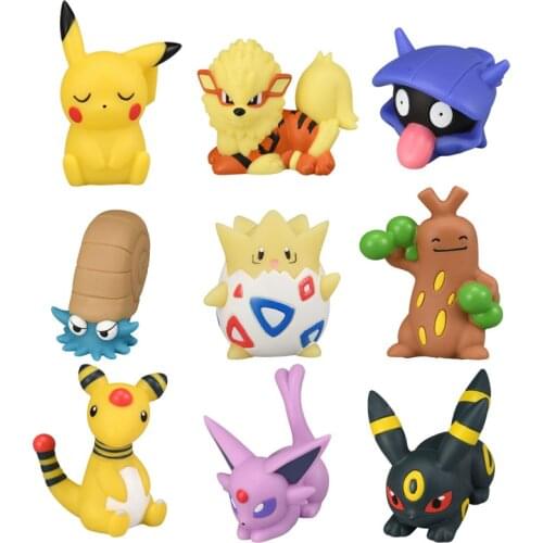 Japan Pokemon Anime Figures Finger Doll Pikachu Arcanine Shellder Omanyte Ampharos Sudowoodo Umbreon Collectible Hand-model Toys