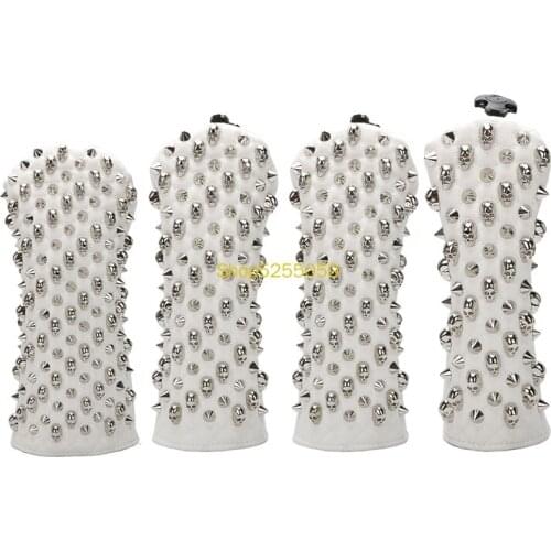 Skull Rivet Golf Club Driver Fairway Wood Hybrid UT Putter Mallet Putter Headcover Sports Golf Club Accessories Equipment