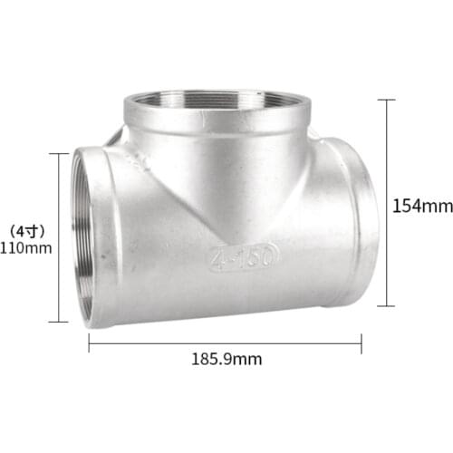 1/8" 1/4" 3/8" 1/2" 3/4" 1" to 2" BSPT Euqal Female Tee 3 Ways 304 Stainless Steel Pipe Fitting Water Gas Oil