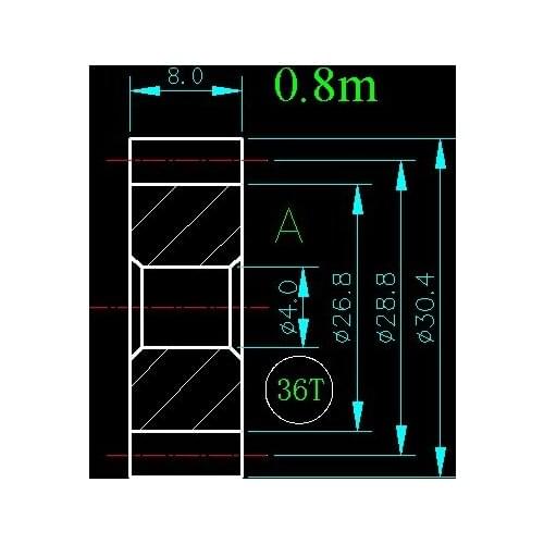 0.8m 36T/Hole 4mm 5mm 6mm 8mm/width 8mm/For Meat Grinder Parts etc