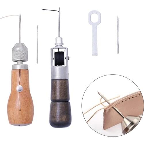 1Set Leather Sewing Awl Thread Kit Manual Sewing Machine Speedy Stitcher Leather Craft Stitching Shoemaker Canvas Repair Tool