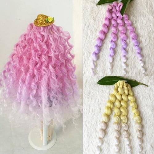 1pcs 25cm length thick 1/3 /1/4 1/6 bjd curly wigs wave BJD doll hair