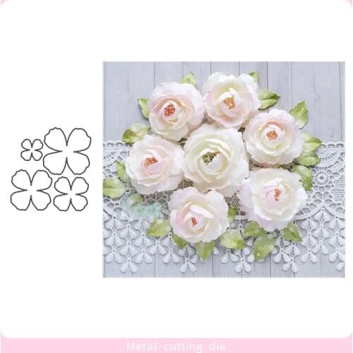 4pcs Flowers set Metal Cutting Dies for DIY Scrapbooking Photo Album Decorative Embossing Paper Card Crafts Die Cut 2019