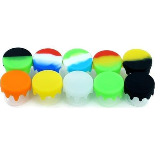 5 pcs 6ml Glass Storage Container Nonstick Silicone glass Container Storage Box for Oil Wax Jar Dab jar