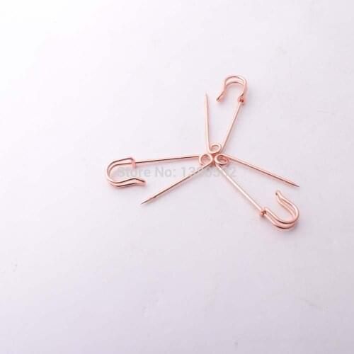 50pcs 38/34/25mm Rose gold Color Brooch for Garment Decorative pin Safety pins