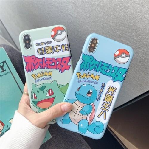 Pokemon Phone Case Squirtle Bulbasaur Soft Silicone Mobile Phone Cover Cartoon Phone Shell for IPhone Xr Xs 7 8 11pro Max Gift