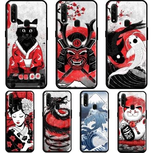 Red Sun Japanese Japan Art For OPPO Find X3 Pro A5 A9 A53 A31 2020 A1K A3S A5S A15 A52 A72 A83 A91 F5 Reno 2 Z Case