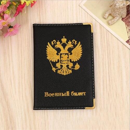 Women Men Travel RU Passport Cover Russian Emblem Pass Card Credit Card Holder Case PU Leather Business Card Pass port Wallet