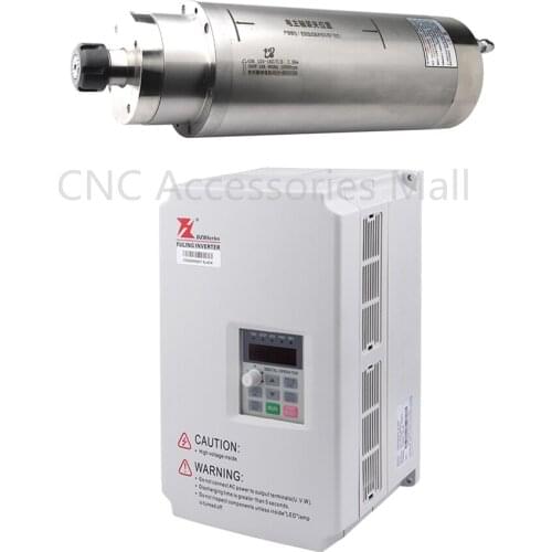 Water cooled spindle motor 7.5kw D125mm ER25 900HZ AC220V/380V & 7.5kw VFD Frequency Inverter DZB280B0075