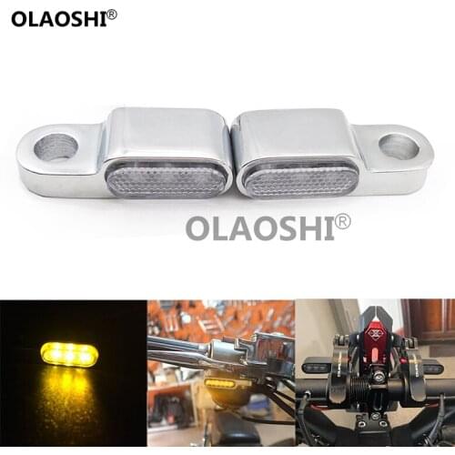 E-Marked Chrome Aluminum Alloy Electrical Motorbike Direction Amber Indicator Lamps LED Motorcycle Bar End Turn Signal Light
